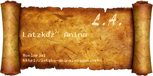 Latzkó Anina névjegykártya